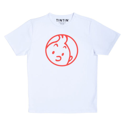 T-shirt Tintin visage blanc