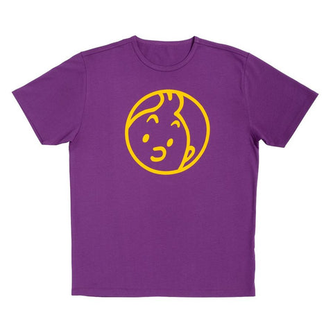 T-shirt Tintin visage violet